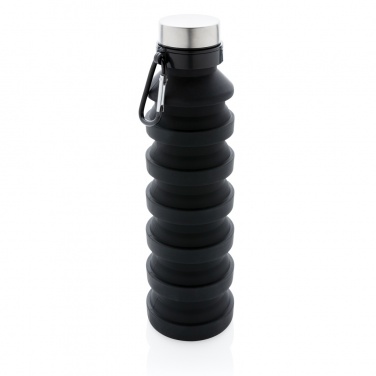 Logo trade promotional giveaways picture of: Leakproof collapsible silicone bottle with lid