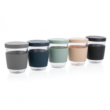 Logo trade promotional items image of: Ukiyo borosilicate glass with silicone lid and sleeve