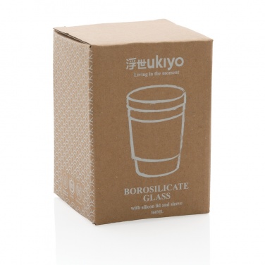 Logo trade promotional items image of: Ukiyo borosilicate glass with silicone lid and sleeve