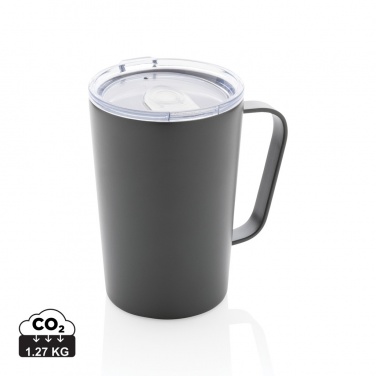 Logo trade promotional products picture of: RCS Recycled stainless steel modern vacuum mug with lid