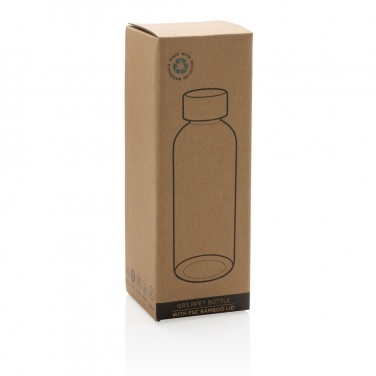 Logo trade business gift photo of: RCS RPET bottle with bamboo lid