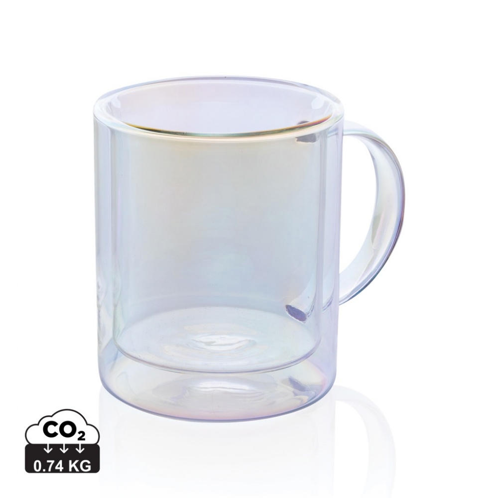 Logotrade corporate gift image of: Deluxe double wall electroplated glass mug