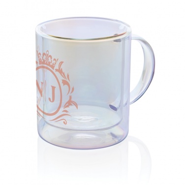 Logo trade advertising product photo of: Deluxe double wall electroplated glass mug