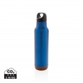 Cork leakproof vacuum flask, blue