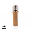 Bamboo vacuum travel flask, brown