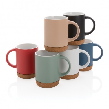 Logo trade advertising products image of: Ceramic mug with cork base 280ml