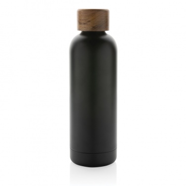 Logotrade promotional product picture of: Wood RCS certified recycled stainless steel vacuum bottle