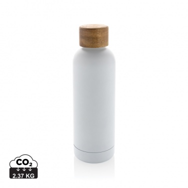 Logo trade promotional products picture of: Wood RCS certified recycled stainless steel vacuum bottle