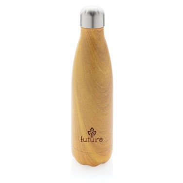 Logotrade promotional merchandise image of: Vacuum insulated stainless steel bottle with wood print