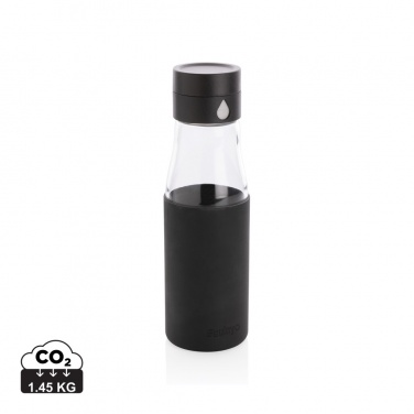 Logo trade promotional giveaway photo of: Ukiyo glass hydration tracking bottle with sleeve