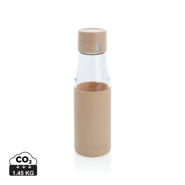 Logo trade promotional gifts image of: Ukiyo glass hydration tracking bottle with sleeve