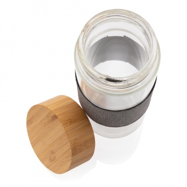 Logotrade corporate gift picture of: Impact borosilicate glass bottle with bamboo lid