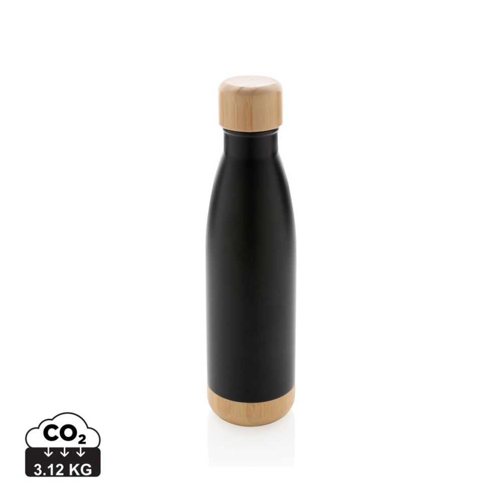 Logotrade promotional item picture of: Vacuum stainless steel bottle with bamboo lid and bottom