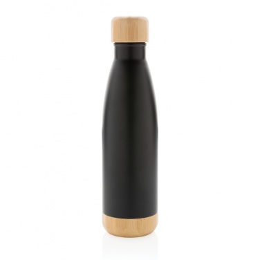 Logotrade promotional products photo of: Vacuum stainless steel bottle with bamboo lid and bottom