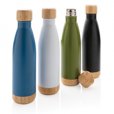 Logo trade promotional giveaway photo of: Vacuum stainless steel bottle with bamboo lid and bottom