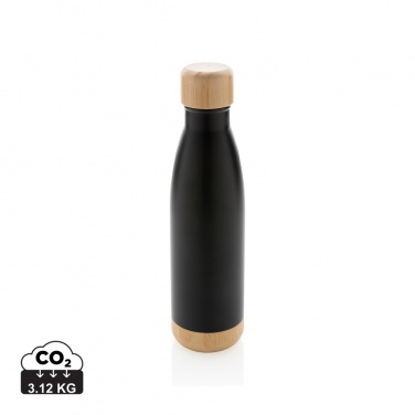 Logo trade business gift photo of: Vacuum stainless steel bottle with bamboo lid and bottom