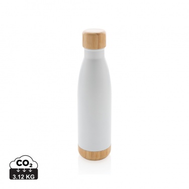 Logo trade advertising products picture of: Vacuum stainless steel bottle with bamboo lid and bottom