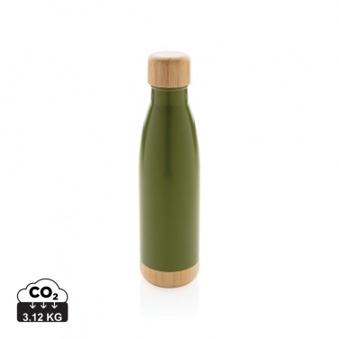 Logo trade business gift photo of: Vacuum stainless steel bottle with bamboo lid and bottom