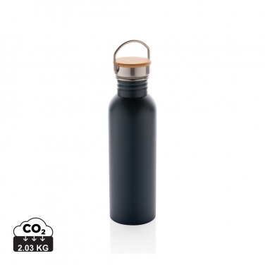 Logotrade advertising product image of: Modern stainless steel bottle with bamboo lid