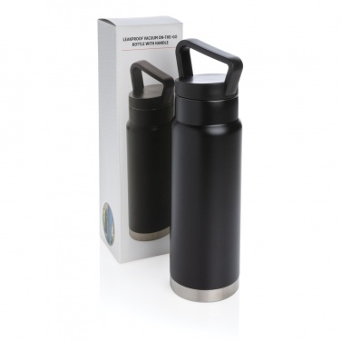 Logo trade corporate gifts image of: Leakproof vacuum on-the-go bottle with handle