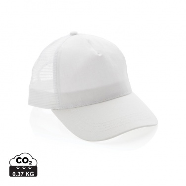 Logo trade promotional merchandise image of: Impact AWARE™ Brushed rcotton 5 panel trucker cap 190gr