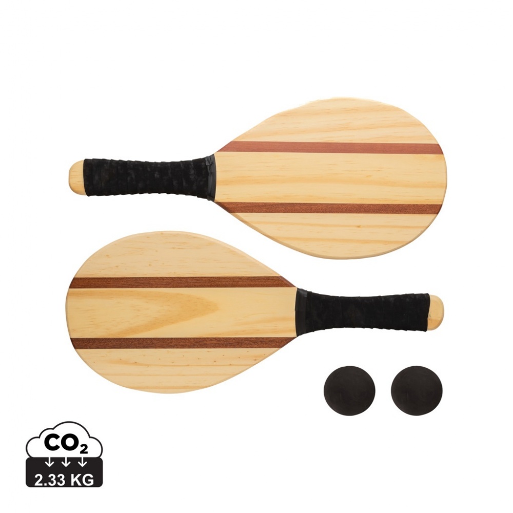 Logo trade promotional products image of: Wooden frescobol tennis set