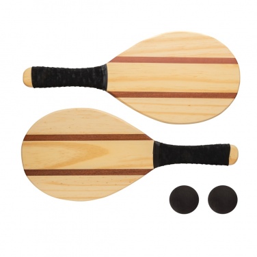 Logo trade promotional gift photo of: Wooden frescobol tennis set