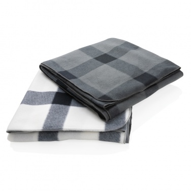 Logo trade promotional giveaways image of: Soft plaid fleece blanket