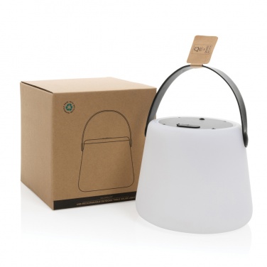 Logo trade corporate gifts image of: SolarGlow RCS recycled ABS USB-rechargeable outdoor light