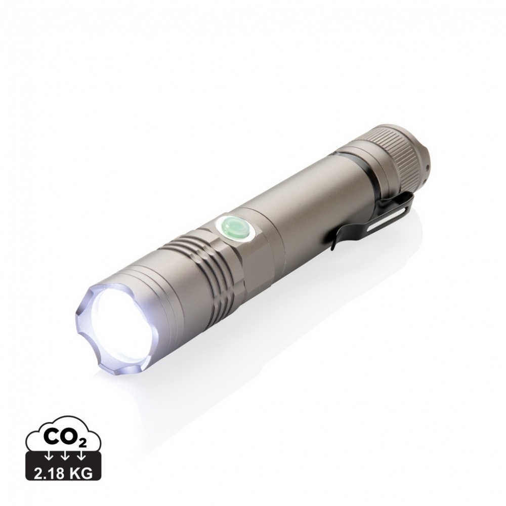 Logo trade promotional merchandise photo of: Rechargeable 3W flashlight