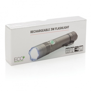 Logotrade promotional merchandise picture of: Rechargeable 3W flashlight