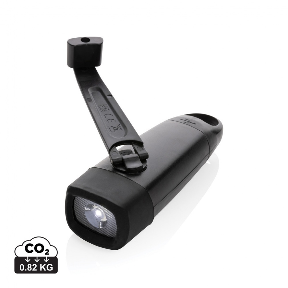 Logotrade promotional giveaway image of: Lightwave RCS rplastic USB-rechargeable torch with crank