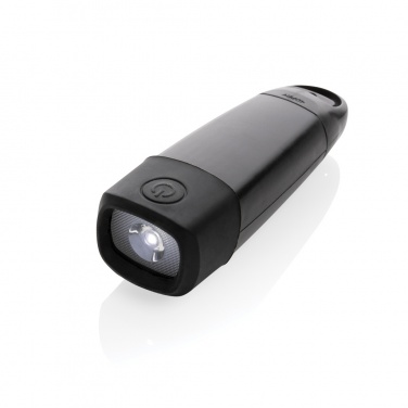 Logo trade corporate gift photo of: Lightwave RCS rplastic USB-rechargeable torch with crank