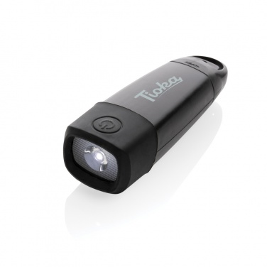 Logo trade promotional merchandise photo of: Lightwave RCS rplastic USB-rechargeable torch with crank