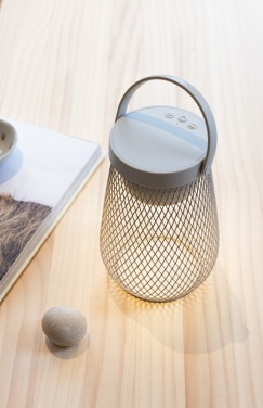 Logo trade business gifts image of: Aurora RCS recycled plastic USB re-chargeable table lamp