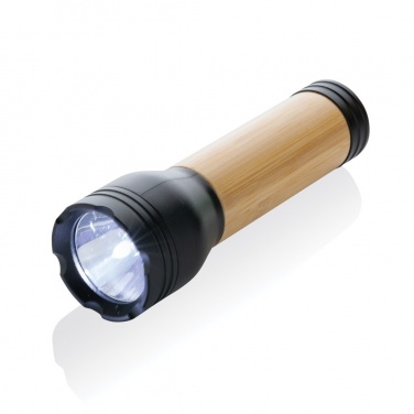 Logo trade promotional products image of: Lucid 3W RCS certified recycled plastic & bamboo torch