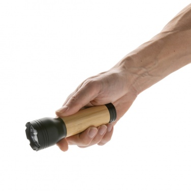 Logo trade promotional merchandise image of: Lucid 3W RCS certified recycled plastic & bamboo torch