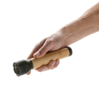 Logo trade corporate gifts image of: Lucid 5W RCS certified recycled plastic & bamboo torch
