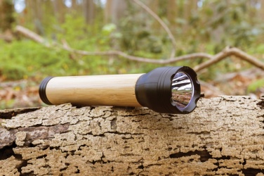 Logo trade promotional product photo of: Lucid 5W RCS certified recycled plastic & bamboo torch