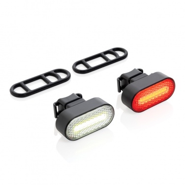 Logotrade promotional giveaways photo of: Lumino RCS recycled plastic USB re-chargeable bike light set