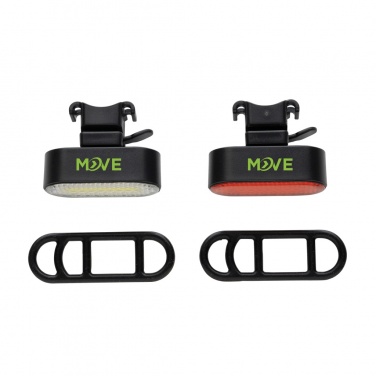 Logotrade promotional giveaway image of: Lumino RCS recycled plastic USB re-chargeable bike light set