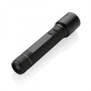 Logo trade promotional products image of: Gear X RCS recycled aluminum USB-rechargeable torch large