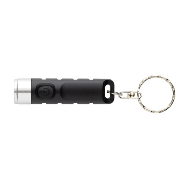 Logo trade promotional items image of: Globix RCS recycled plastic USB re-chargeable keychain torch