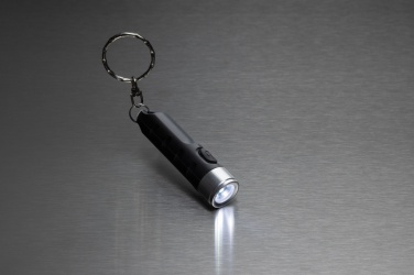 Logo trade promotional products image of: Globix RCS recycled plastic USB re-chargeable keychain torch
