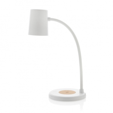 Logotrade promotional giveaway image of: Zenara RCS recycled plastic and cork 15W wireless desk lamp
