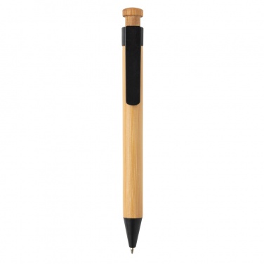 Logo trade corporate gift photo of: Bamboo pen with wheatstraw clip