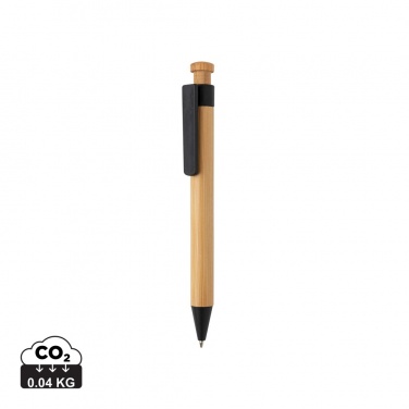 Logo trade promotional merchandise image of: Bamboo pen with wheatstraw clip