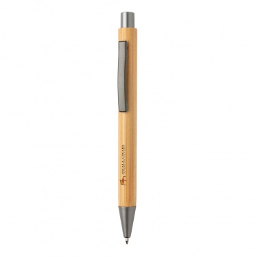 Logo trade promotional gifts image of: Slim design bamboo pen