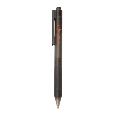 Logo trade corporate gift photo of: X9 frosted pen with silicone grip