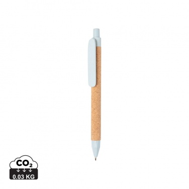 Logo trade promotional giveaways image of: Write wheatstraw and cork pen